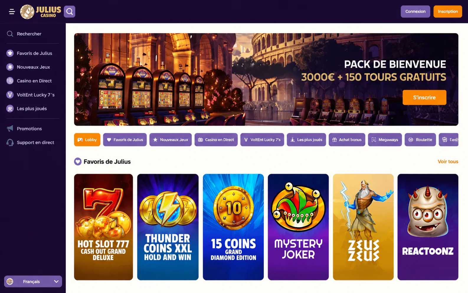 Julius Casino en ligne – catalogue de jeux et providers